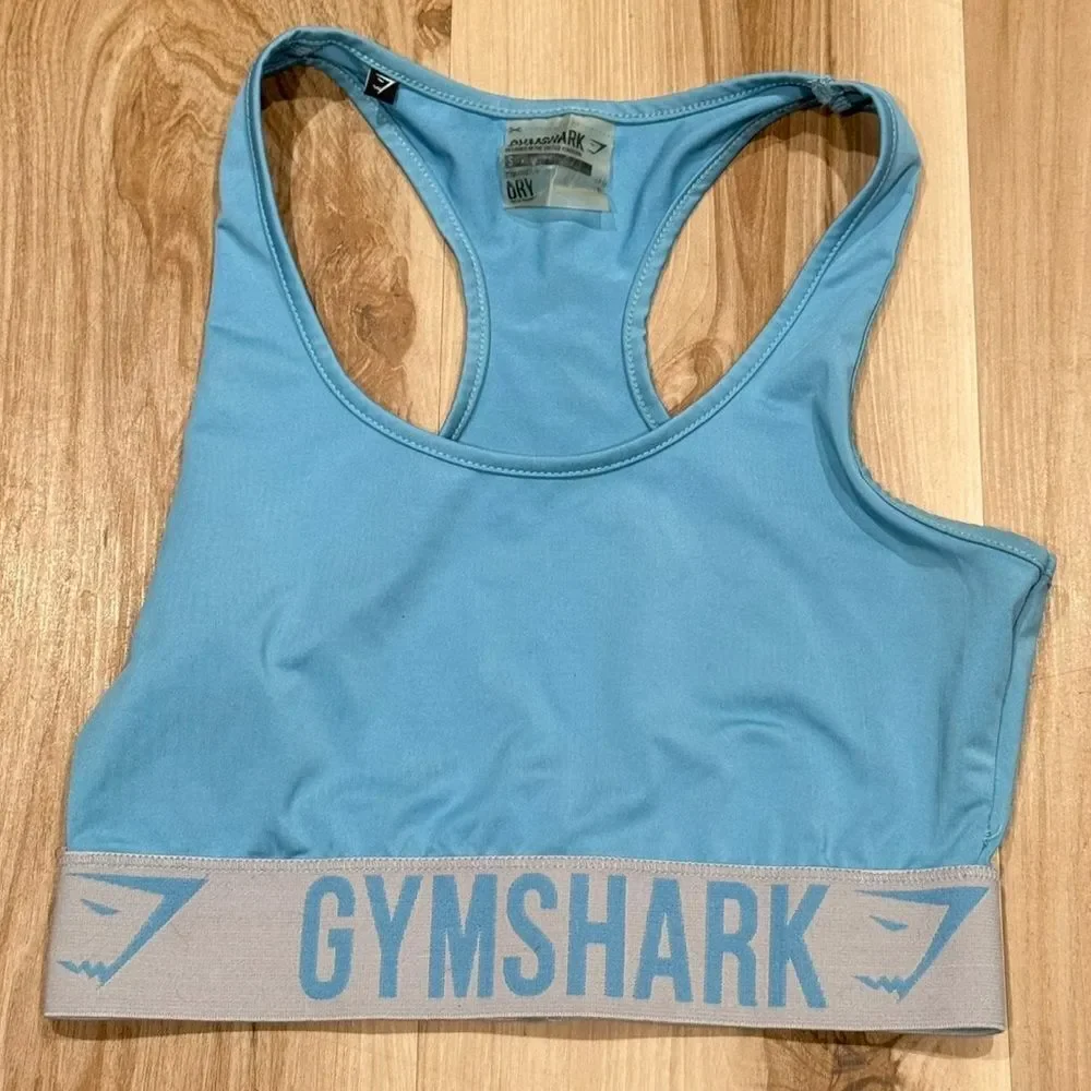Gymshark Light Blue Racerback Sports Bra Women’s Small